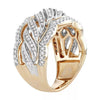 Two Tone Diamond Ring Copper Electroplated Constellation Pattern Elegant Minimalist Fashion Ring For Women And Unisex
