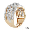 Two Tone Diamond Ring Copper Electroplated Constellation Pattern Elegant Minimalist Fashion Ring For Women And Unisex