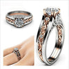 Two Tone Electroplated Hollow Flower Zircon Ring Retro Fashion For Women And Unisex Zinc Alloy