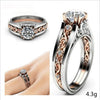 Two Tone Electroplated Hollow Flower Zircon Ring Retro Fashion For Women And Unisex Zinc Alloy