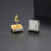 Two Tone Gold Stud Earrings Copper Micro Inlaid Zircon Geometric Fashion Earrings For Women Wholesale