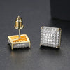 Two Tone Gold Stud Earrings Copper Micro Inlaid Zircon Geometric Fashion Earrings For Women Wholesale