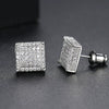 Two Tone Gold Stud Earrings Copper Micro Inlaid Zircon Geometric Fashion Earrings For Women Wholesale