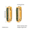 U Shaped Diamond Earrings In Stainless Steel With Pvd Furnace Vacuum Real Gold Plating For Women Fashion Ol Style