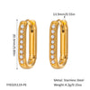 U Shaped Diamond Earrings In Stainless Steel With Pvd Furnace Vacuum Real Gold Plating For Women Fashion Ol Style