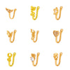 U-shaped Rabbit Spider Butterfly Copper Inlaid Zircon Nose Ring Piercing-free Jewelry