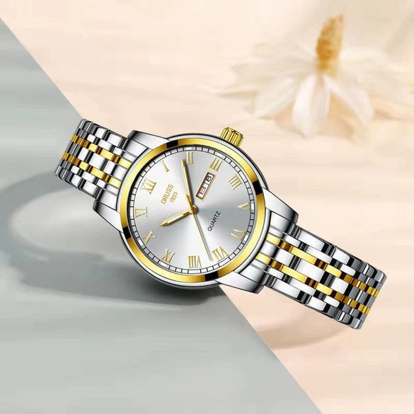Ultrathin Waterproof Women's Quartz Watch Alloy Tungsten Steel Round Dial