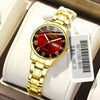 Ultrathin Waterproof Women's Quartz Watch Alloy Tungsten Steel Round Dial