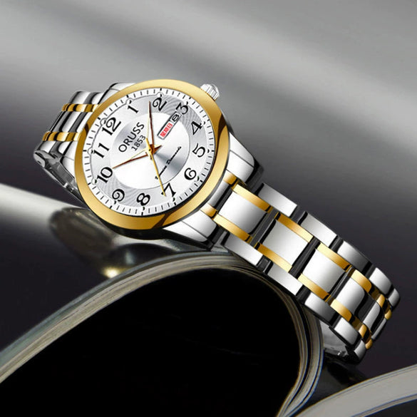 Ultrathin Waterproof Women's Quartz Watch Alloy Tungsten Steel Round Dial