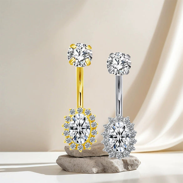 Umbilical Nail Body Puncture Jewelry Zinc Alloy Heart Shape