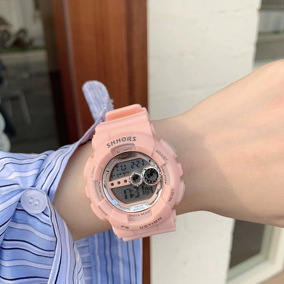 Unicorn Electronic Watch Plastic Case Silicone Strap Sports Style For Men And Women
