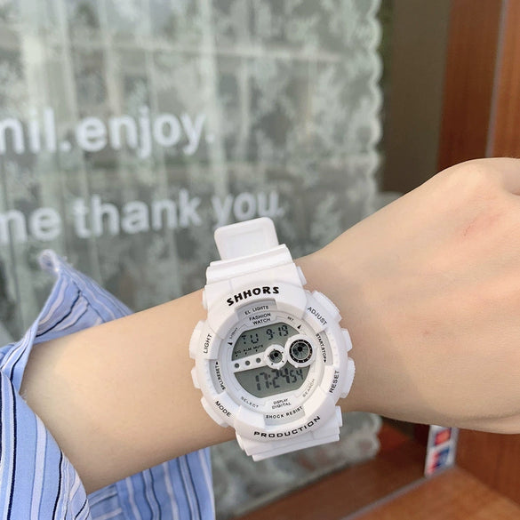 Unicorn Electronic Watch Plastic Case Silicone Strap Sports Style For Men And Women