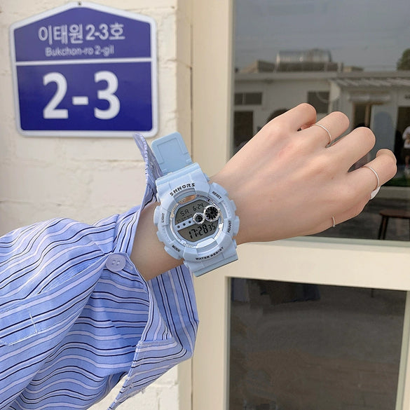Unicorn Electronic Watch Plastic Case Silicone Strap Sports Style For Men And Women