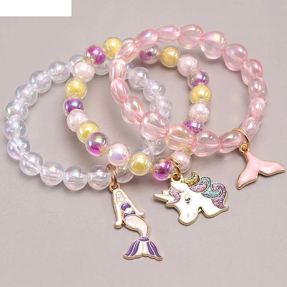 Oil Drop Children'S Color Acrylic Children'S Beaded Bracelet