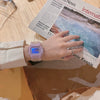 Unicorn Square Digital Electronic Watch For Women Alloy Case Plastic Mirror Silicone Strap Luminous Waterproof Leisure Style