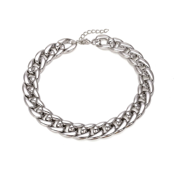Unique Creative Gold Plated Resin Geometric Water Wave Chain Punk Style Short Necklace For Women