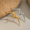 Unique Design Swallow Animal Zodiac Gold Plated Titanium Steel Ring For Girls Electroplated Jewelry Accessory