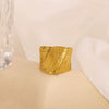 Unique Design Wide Openended Stainless Steel Retro Fashion Colorretaining Geometric Ring For Women With Electroplating