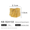 Unique Design Wide Openended Stainless Steel Retro Fashion Colorretaining Geometric Ring For Women With Electroplating