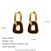 Unique Geometric Square Velvet Style Pvd Gold Plated Stainless Steel Earrings For Women