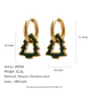 Unique Geometric Square Velvet Style Pvd Gold Plated Stainless Steel Earrings For Women