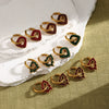 Unique Geometric Square Velvet Style Pvd Gold Plated Stainless Steel Earrings For Women