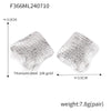 Unique Hiphop Style 316L Stainless Steel Square Earrings With Irregular Texture And Geometric Design And Electroplating Treatment