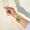 Unique Square Stainless Steel Women's Jewelry Set Bracelet 18K Gold Plated