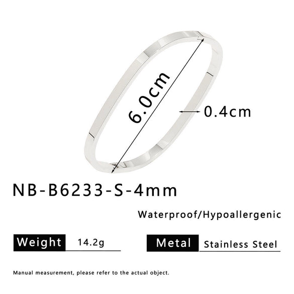 Unique Square Stainless Steel Women's Jewelry Set Bracelet 18K Gold Plated