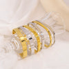Unique Square Stainless Steel Women's Jewelry Set Bracelet 18K Gold Plated