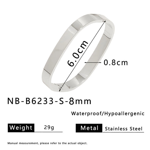 Unique Square Stainless Steel Women's Jewelry Set Bracelet 18K Gold Plated