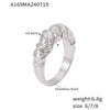 Unique Striped Chic Style Stainless Steel 18K Gold Plated Food Finger Ring With Geometric Design For Women