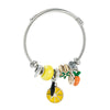 Unisex Adjustable Alloy Bracelet With Pineapple Fruit Pendant And Dripping Oil Finish Fashion Jewelry Accessory