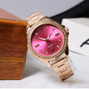 Unisex Alloy And Stainless Steel Round Dial Luxury Quartz Watch With Green Water Ghost Style