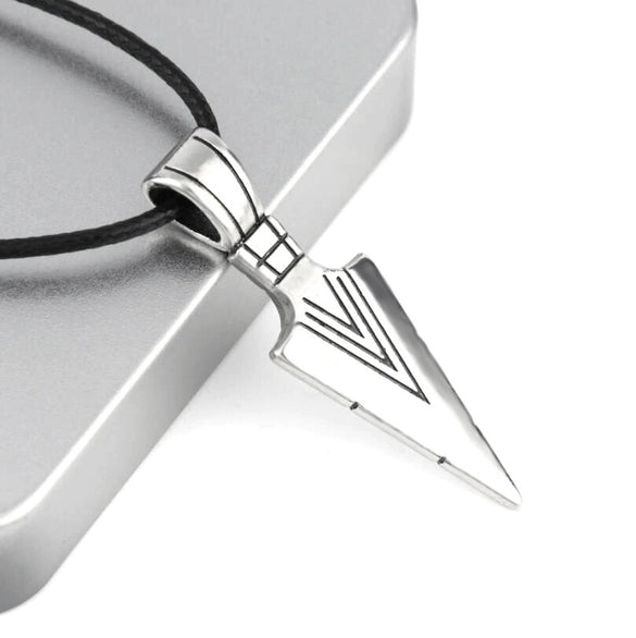 Unisex Alloy Arrow Pendant Necklace With Electroplated Finish Leather Rope Chain And Animal Zodiac Geometric Design