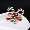 Unisex Alloy Christmas Tree Brooch Pin With Colorful Artificial Gemstone Inlay And Cartoon Design