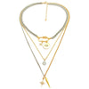 Unisex Alloy Eye Pendant Layered Necklace With Polished Electroplated Finish Fashionable Unique Statement Jewelry