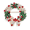 Unisex Alloy Floral Leaf Garland Brooch With Cartoon Inspired Diamond Embellishment And Festival Style Pin