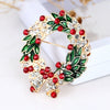 Unisex Alloy Floral Leaf Garland Brooch With Cartoon Inspired Diamond Embellishment And Festival Style Pin