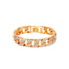 Unisex Alloy Geometric Cuban Chain Bracelet With Full Rhinestone Diamond Look Retro Hip Hop Style Thick Link Bracelet