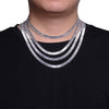 Unisex Alloy Hip Hop Cuban Chain Necklace With Star Pattern Electroplated Gold Tone Full Rhinestone Jewelry