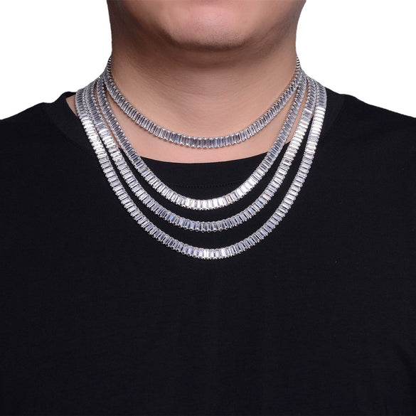 Unisex Alloy Hip Hop Cuban Chain Necklace With Star Pattern Electroplated Gold Tone Full Rhinestone Jewelry