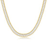 Unisex Alloy Hip Hop Cuban Chain Necklace With Star Pattern Electroplated Gold Tone Full Rhinestone Jewelry