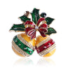 Unisex Alloy Leaf Brooch Pin With Dripping Oil Finish And Artificial Gemstone Inlay For Clothing Accessories