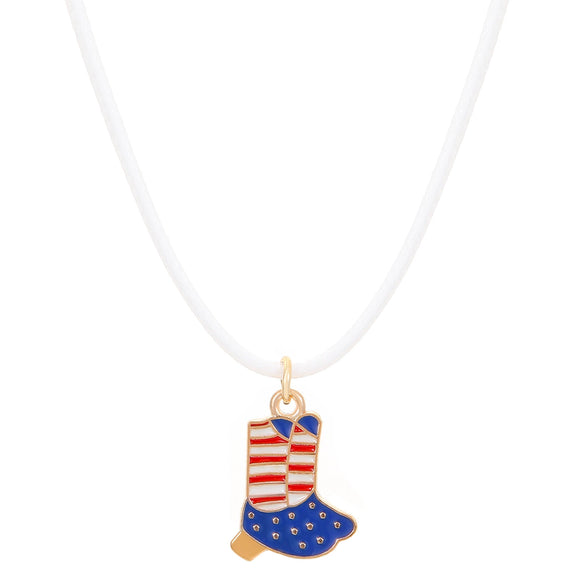Unisex Alloy Pendant Necklace With Bow Letter Fivepointed Star Pattern And Wax Line Rope Chain Electroplated