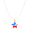 Unisex Alloy Pendant Necklace With Bow Letter Fivepointed Star Pattern And Wax Line Rope Chain Electroplated