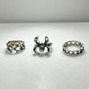 Unisex Alloy Ring Set With Spider And Thorn Motifs Geometric Open Band Design Polished Electroplated Dark Punk Accessories