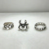 Unisex Alloy Ring Set With Spider And Thorn Motifs Geometric Open Band Design Polished Electroplated Dark Punk Accessories