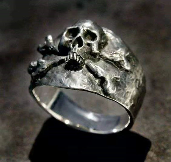 Unisex Alloy Skull Spider Ring With Electroplated Finish Geometric Design And Hip Hop Cartoon Character Style