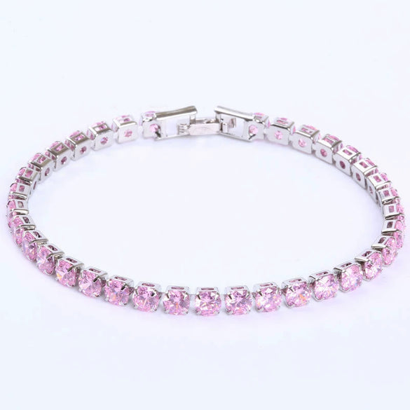 Unisex And Women's Hiphop Copper Geometric Micropaved Zircon Bracelets With Glass Design
